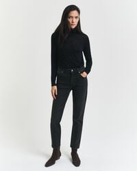 blugi negri crop slim fit - negru purtați