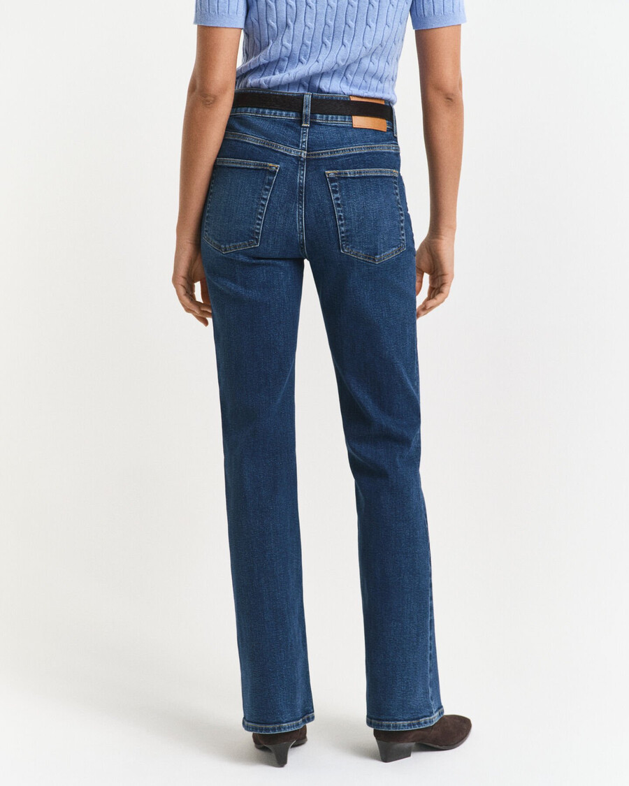 blugi evazați slim fit - albastru închis vintage