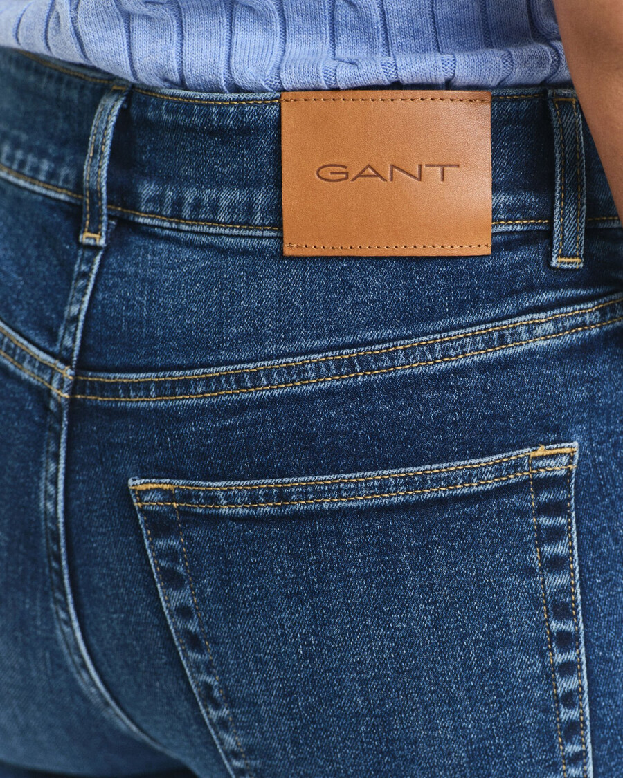 blugi evazați slim fit - albastru închis vintage
