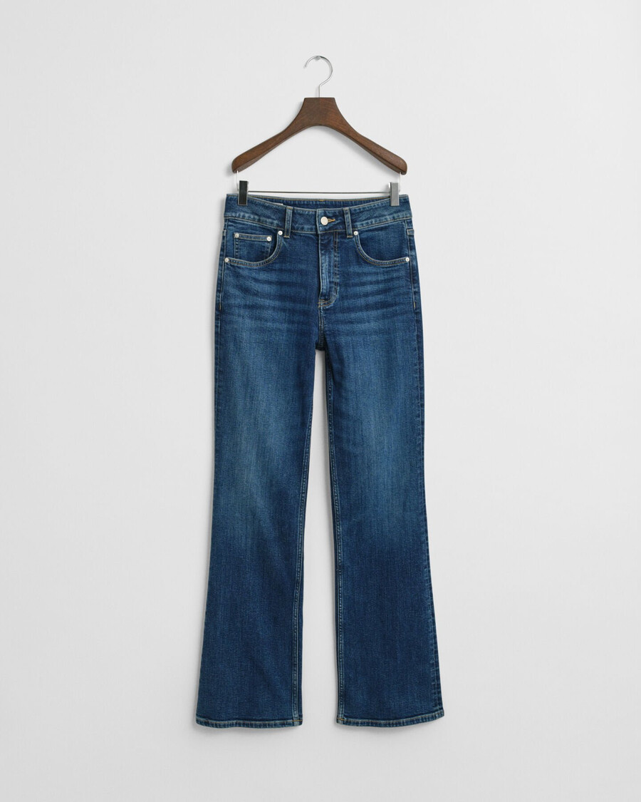 blugi evazați slim fit - albastru închis vintage