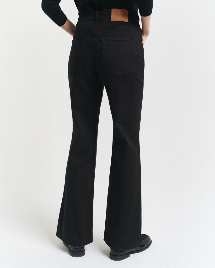 blugi negri evazați slim fit - negru