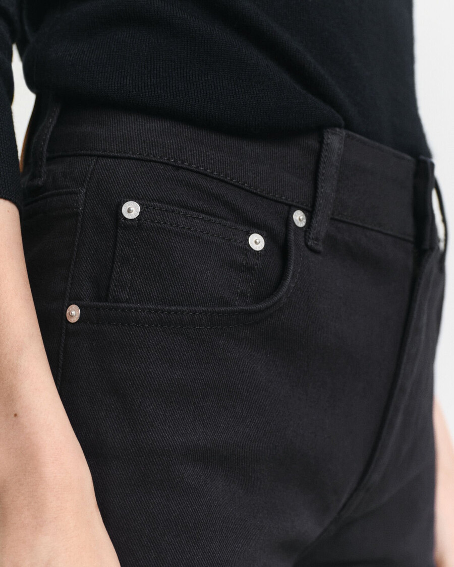 blugi negri evazați slim fit - negru