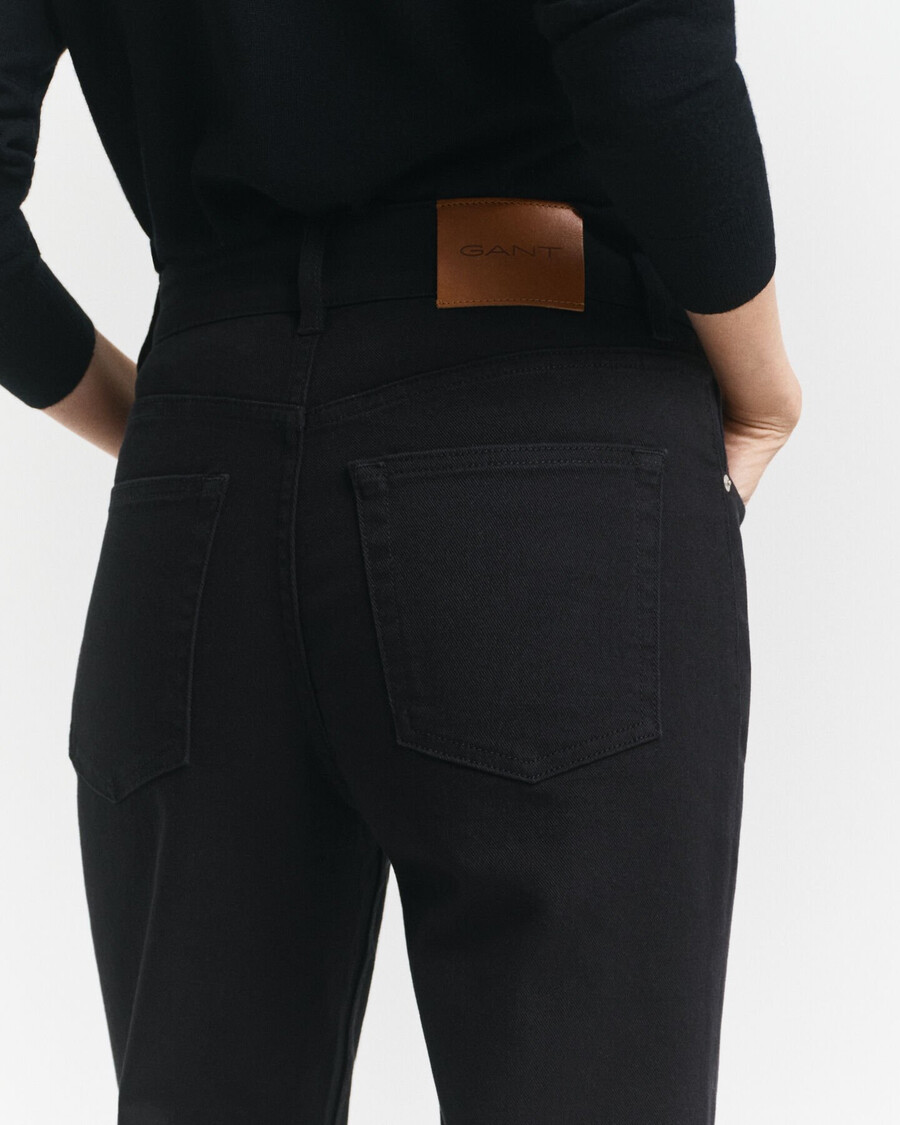 blugi negri evazați slim fit - negru