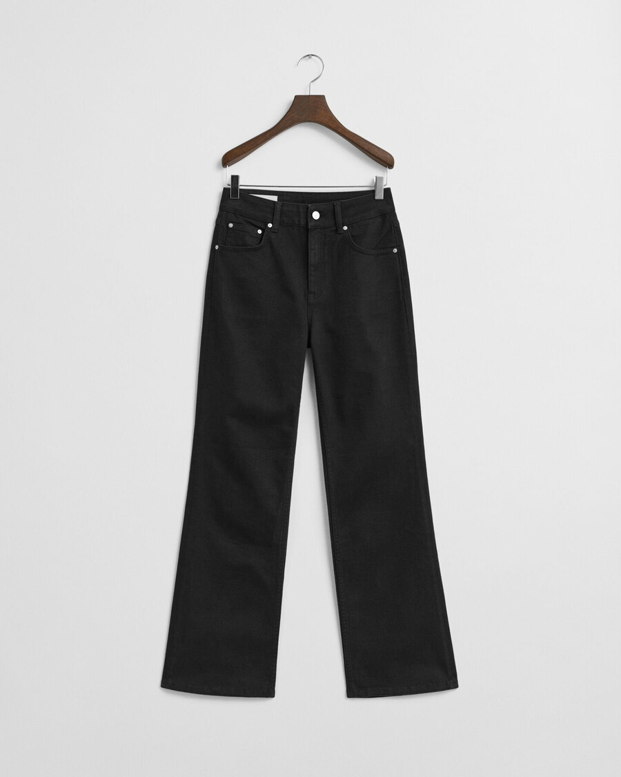 blugi negri evazați slim fit - negru