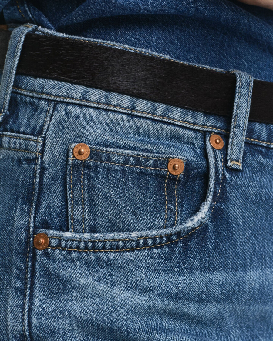blugi relaxed fit - albastru mediu dezactivați
