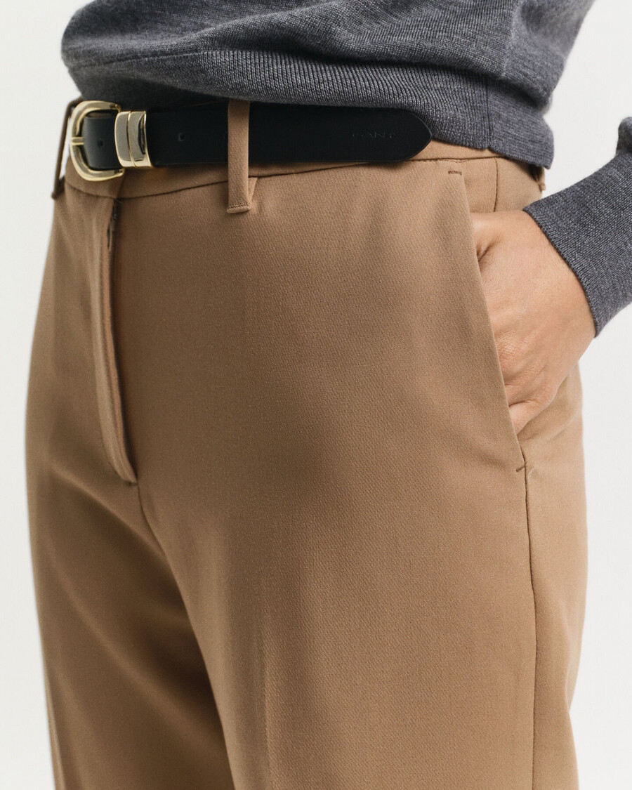 pantaloni evazați slim fit - kaki cald