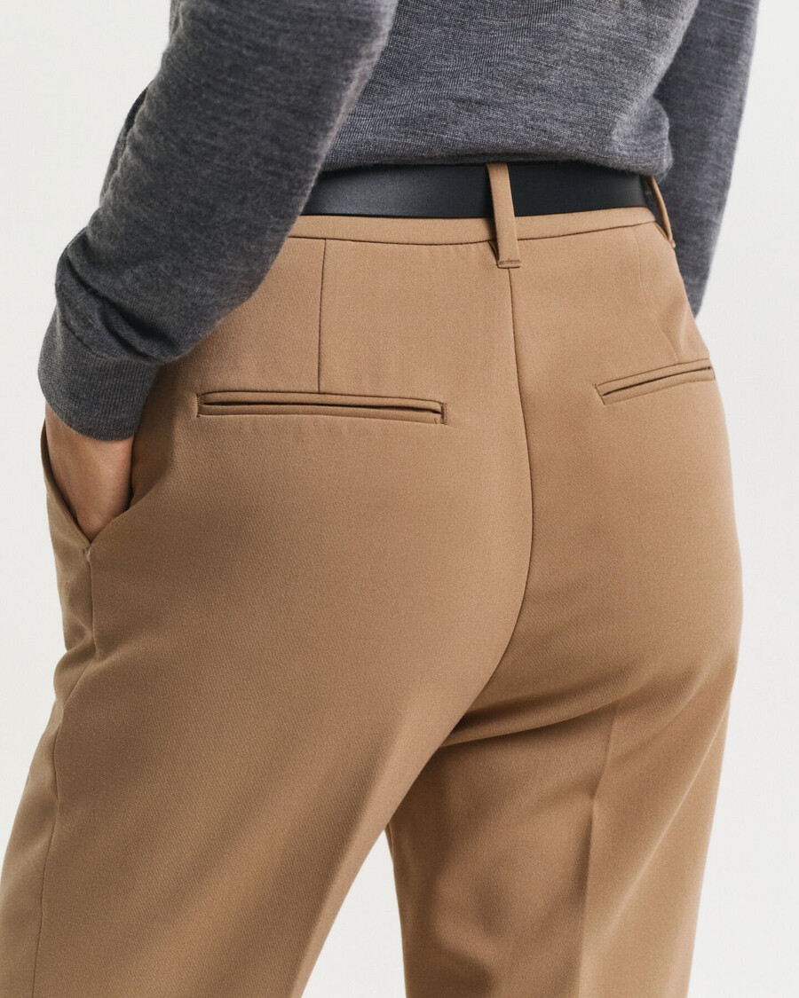 pantaloni evazați slim fit - kaki cald