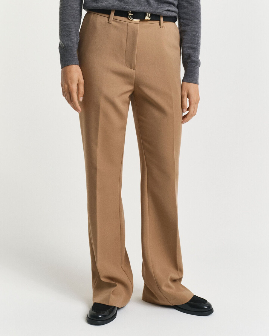pantaloni evazați slim fit - kaki cald