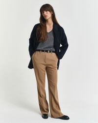 pantaloni evazați slim fit - kaki cald