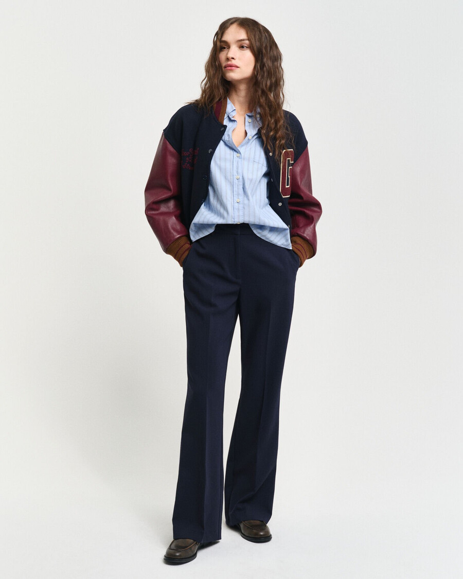 pantaloni evazați slim fit - albastru seară