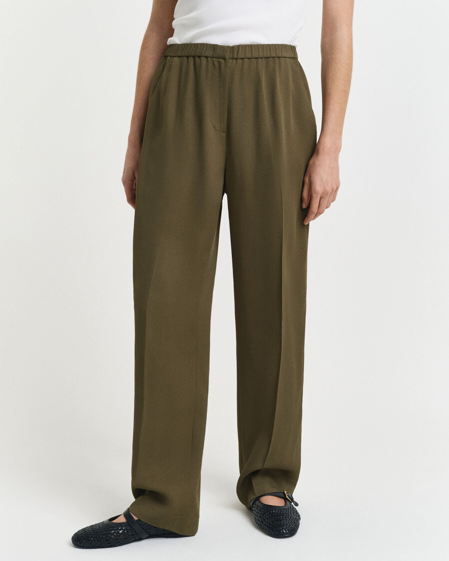 pantaloni fluidi - verde mușchi