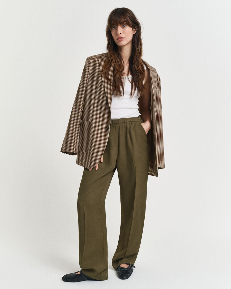 pantaloni fluidi - verde mușchi