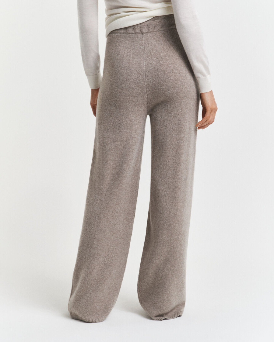 pantaloni tricotați din lână - bej taupe