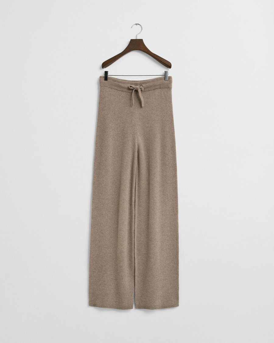 pantaloni tricotați din lână - bej taupe