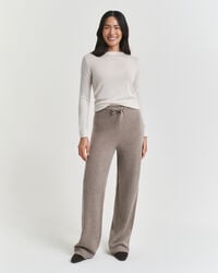pantaloni tricotați din lână - bej taupe
