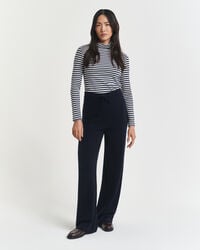 pantaloni tricotați din lână - albastru de seară