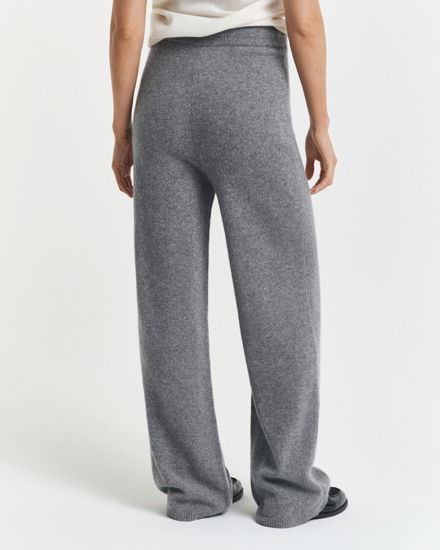 pantaloni tricotați din lână - gri închis la culoare