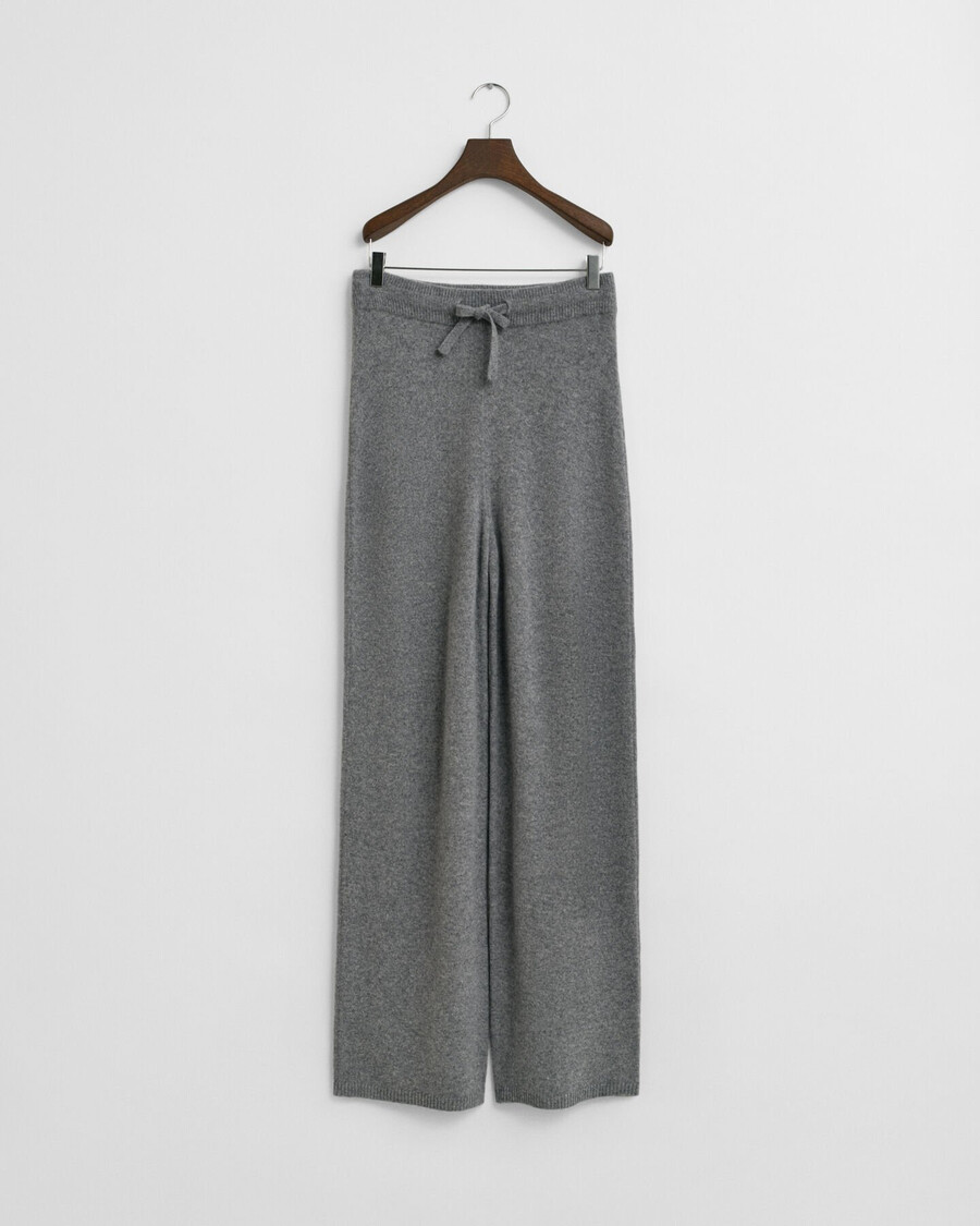 pantaloni tricotați din lână - gri închis la culoare