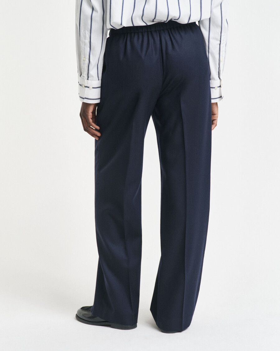 pantaloni pullon din amestec de lână - albastru seară