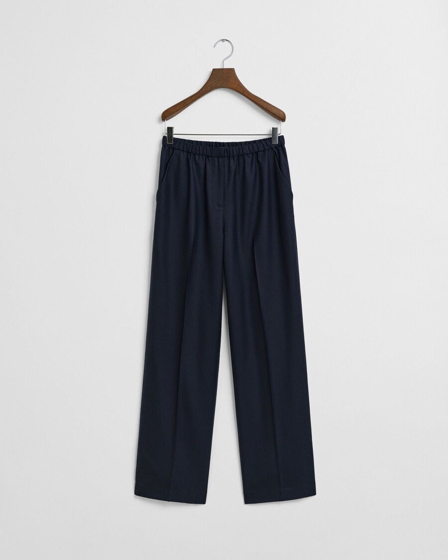 pantaloni pullon din amestec de lână - albastru seară
