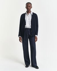 pantaloni pullon din amestec de lână - albastru seară