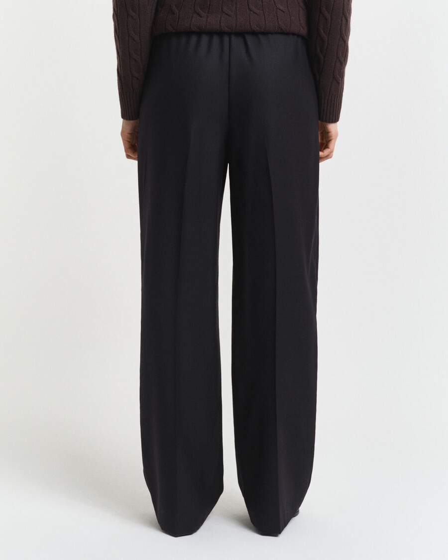pantaloni pullon din amestec de lână - negru