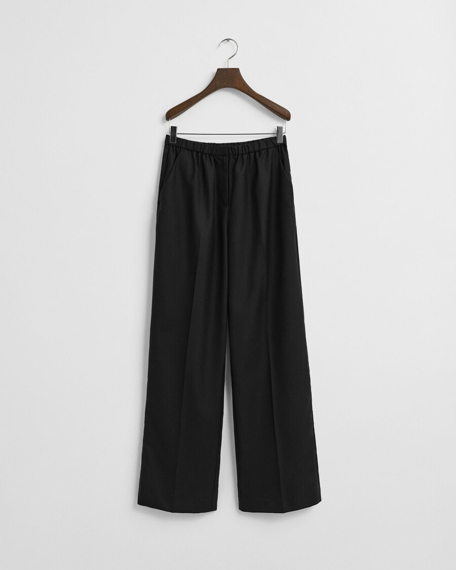 pantaloni pullon din amestec de lână - negru