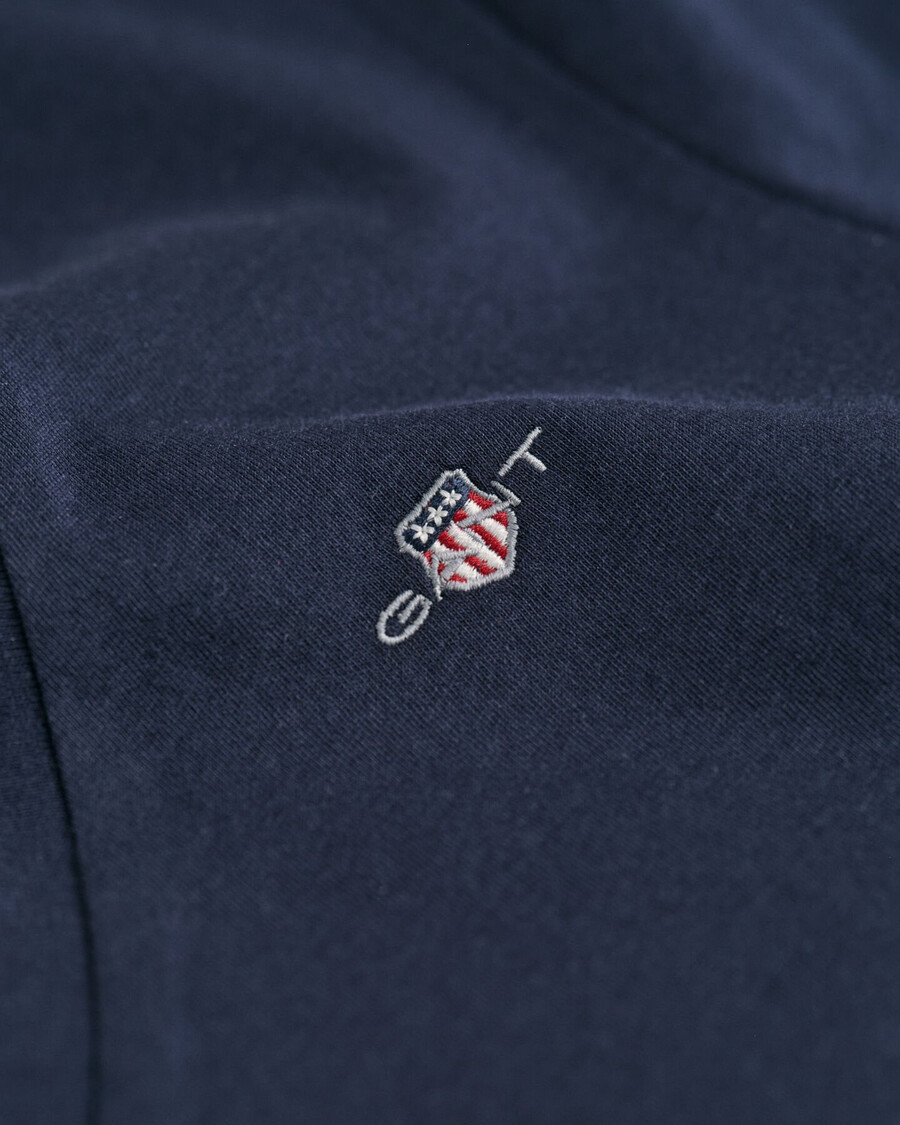 tricou cu guler în v shield - albastru de seară