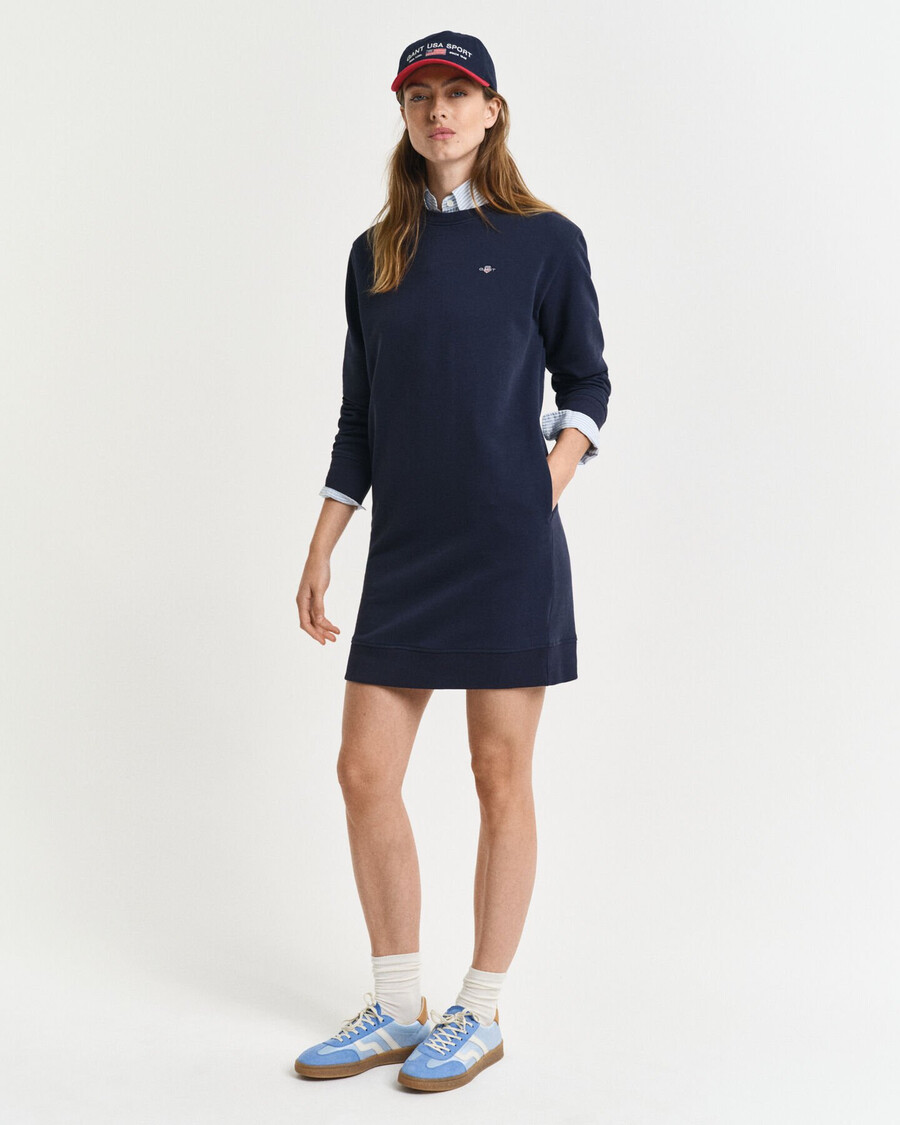 rochie sport cu guler rotund shield - albastru de seară