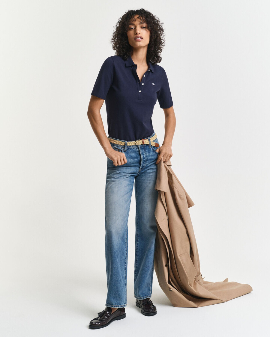 tricou polo shield piqué - albastru de seară