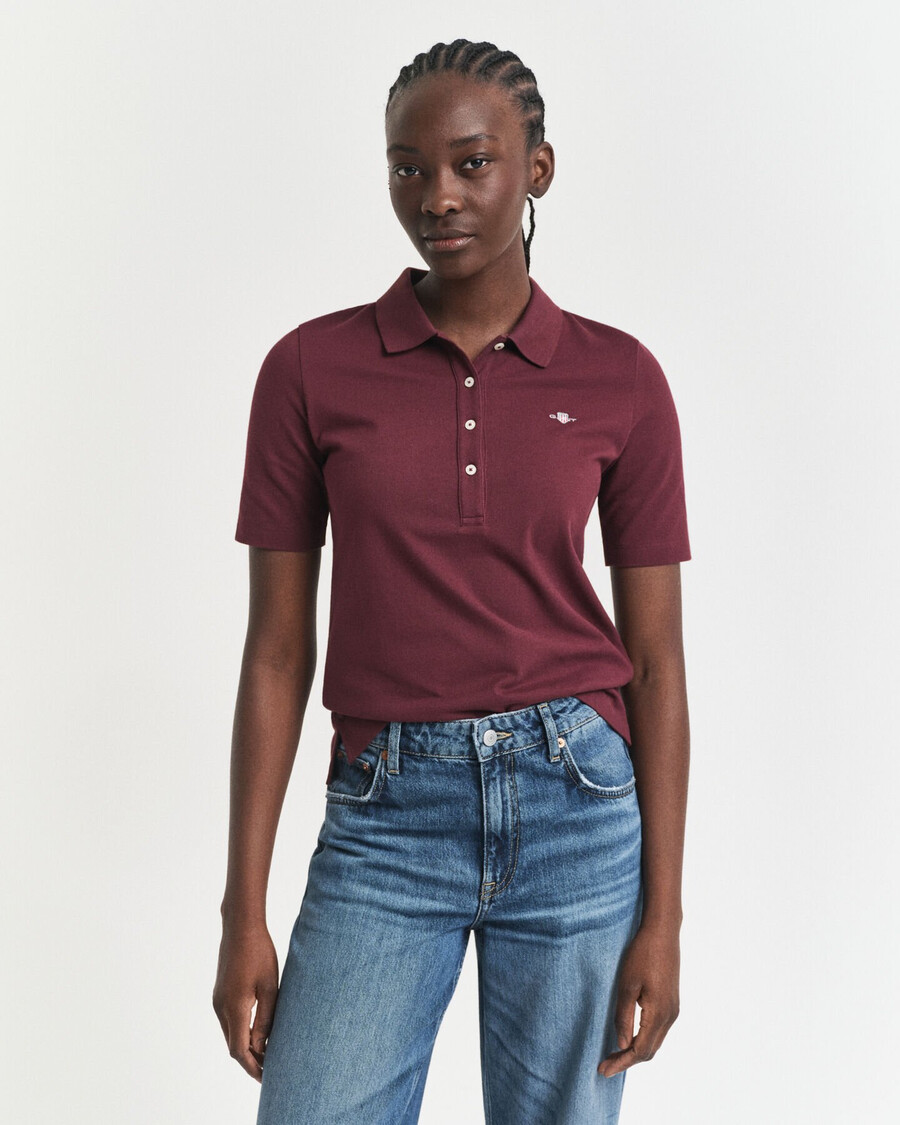 tricou polo shield piqué - vin de prune
