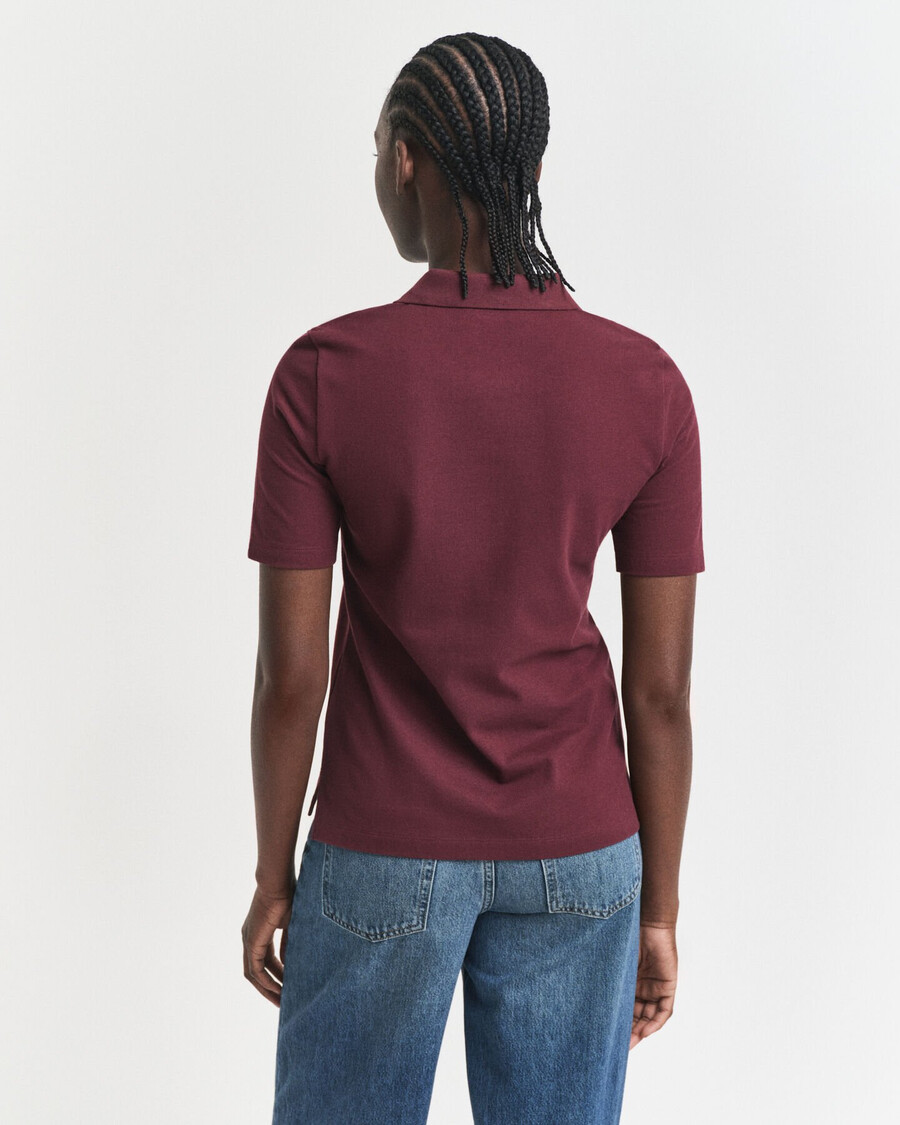 tricou polo shield piqué - vin de prune