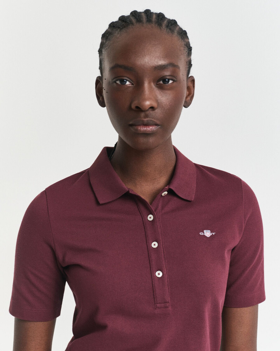 tricou polo shield piqué - vin de prune