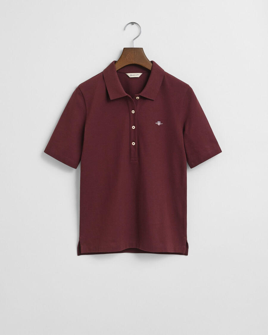 tricou polo shield piqué - vin de prune