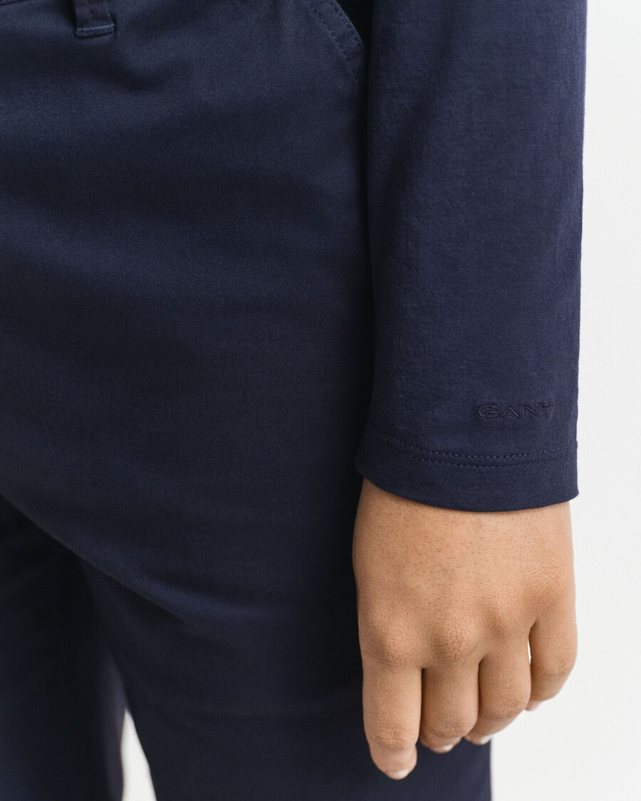 tricou cu mânecă lungă din bumbac ușor - albastru seară
