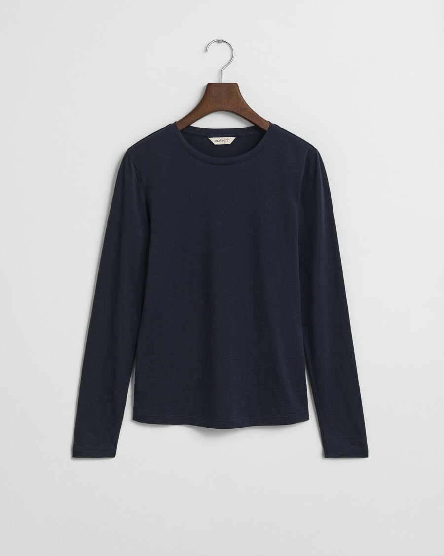 tricou cu mânecă lungă din bumbac ușor - albastru seară