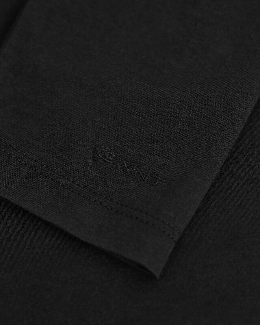 tricou cu mânecă lungă din bumbac ușor - negru