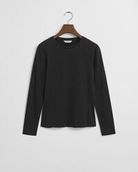 tricou cu mânecă lungă din bumbac ușor - negru