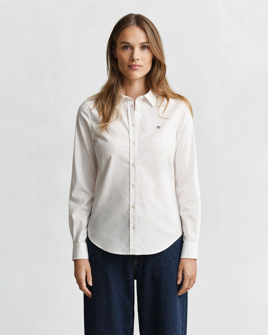 cămașă oxford elastică slim fit - alb