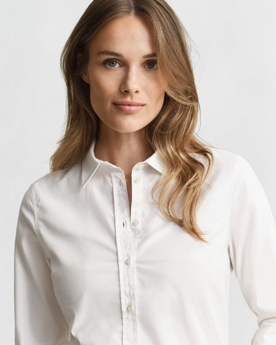 cămașă oxford elastică slim fit - alb