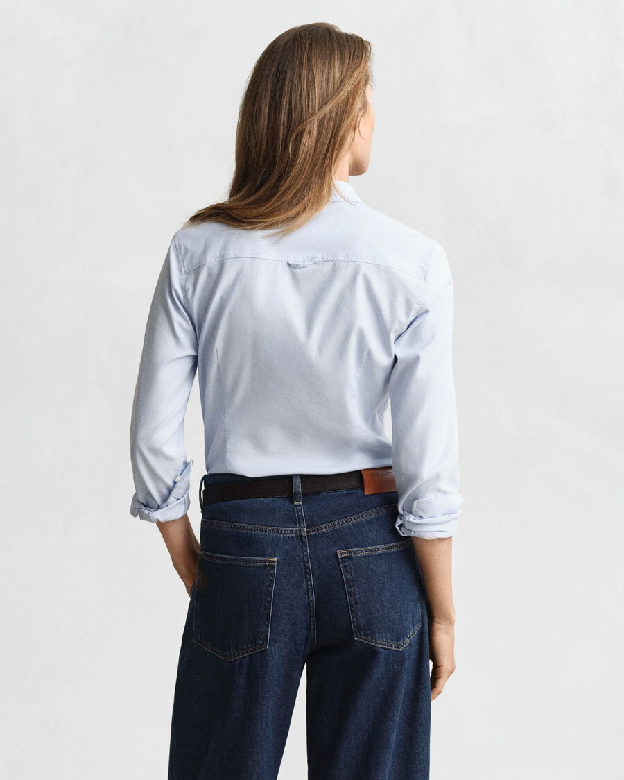 cămașă oxford elastică slim fit - albastru deschis
