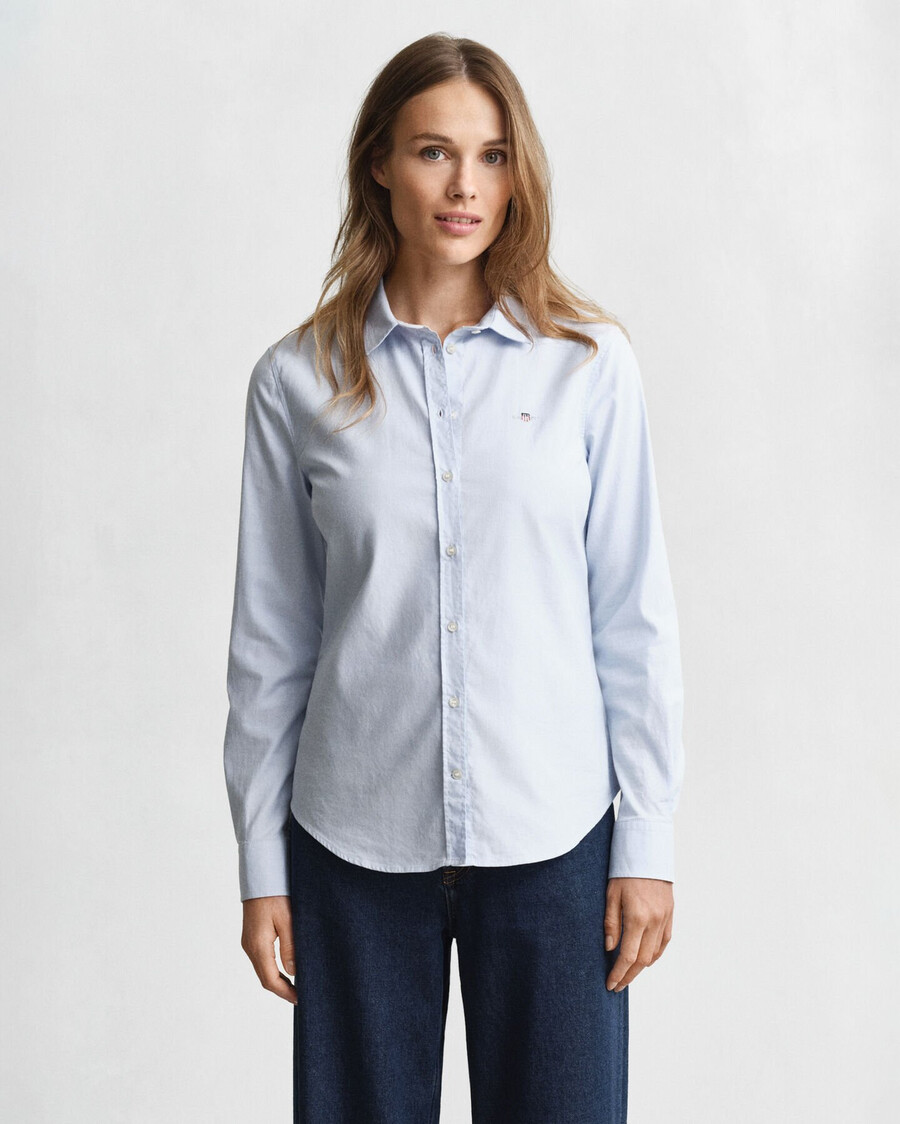 cămașă oxford elastică slim fit - albastru deschis