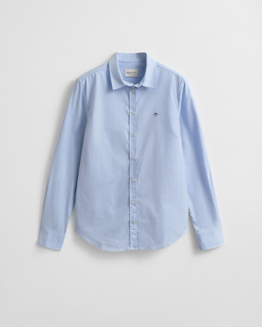 cămașă oxford elastică slim fit - albastru deschis