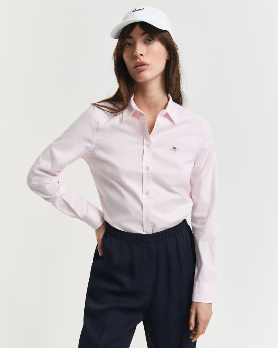 cămașă oxford stretch slim fit - roz deschis