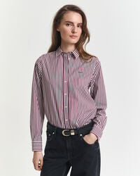 cămașă clasică din poplin cu dungi croială regulată - vișiniu-prună
