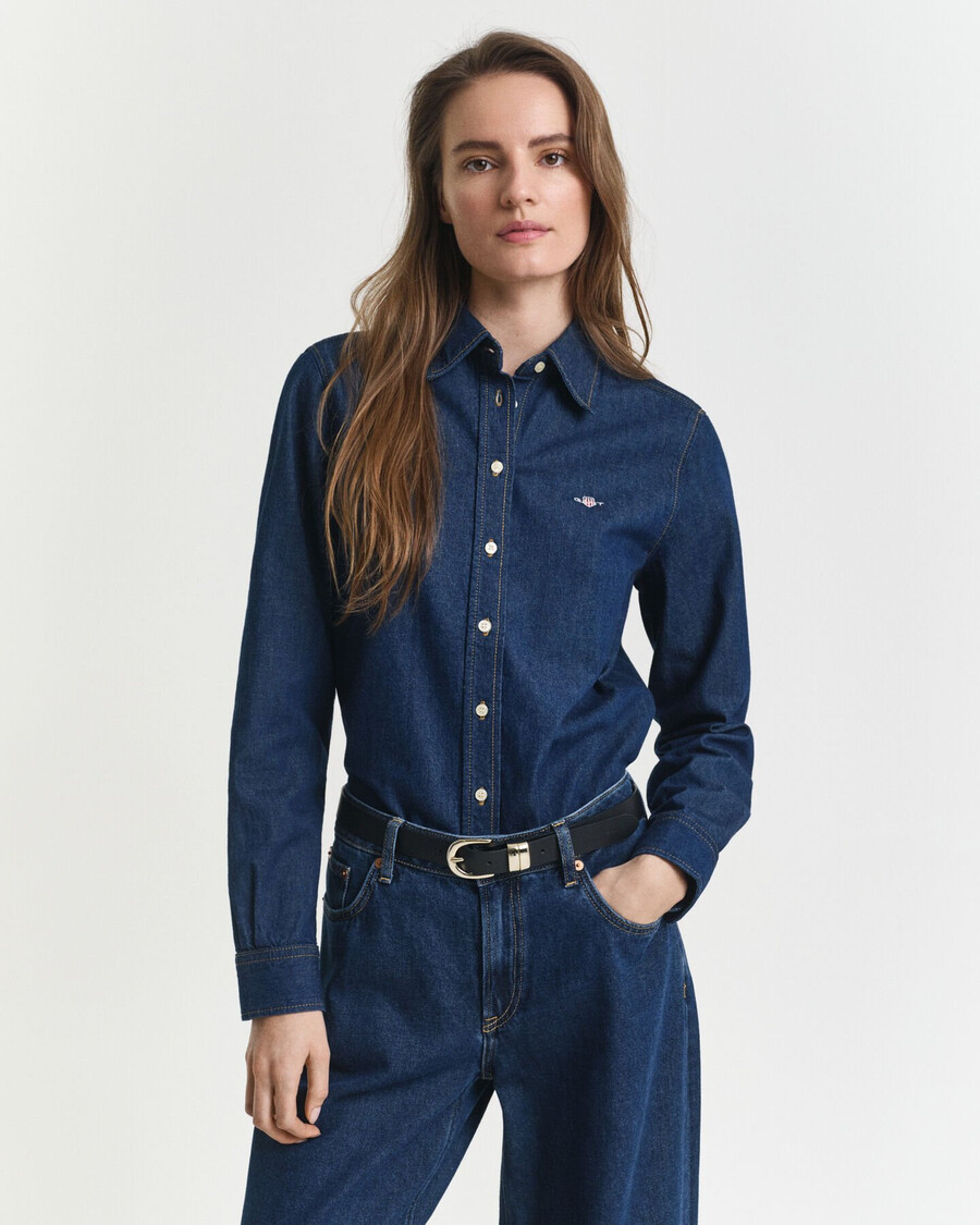 cămașă din denim cu croială regulată - albastru închis