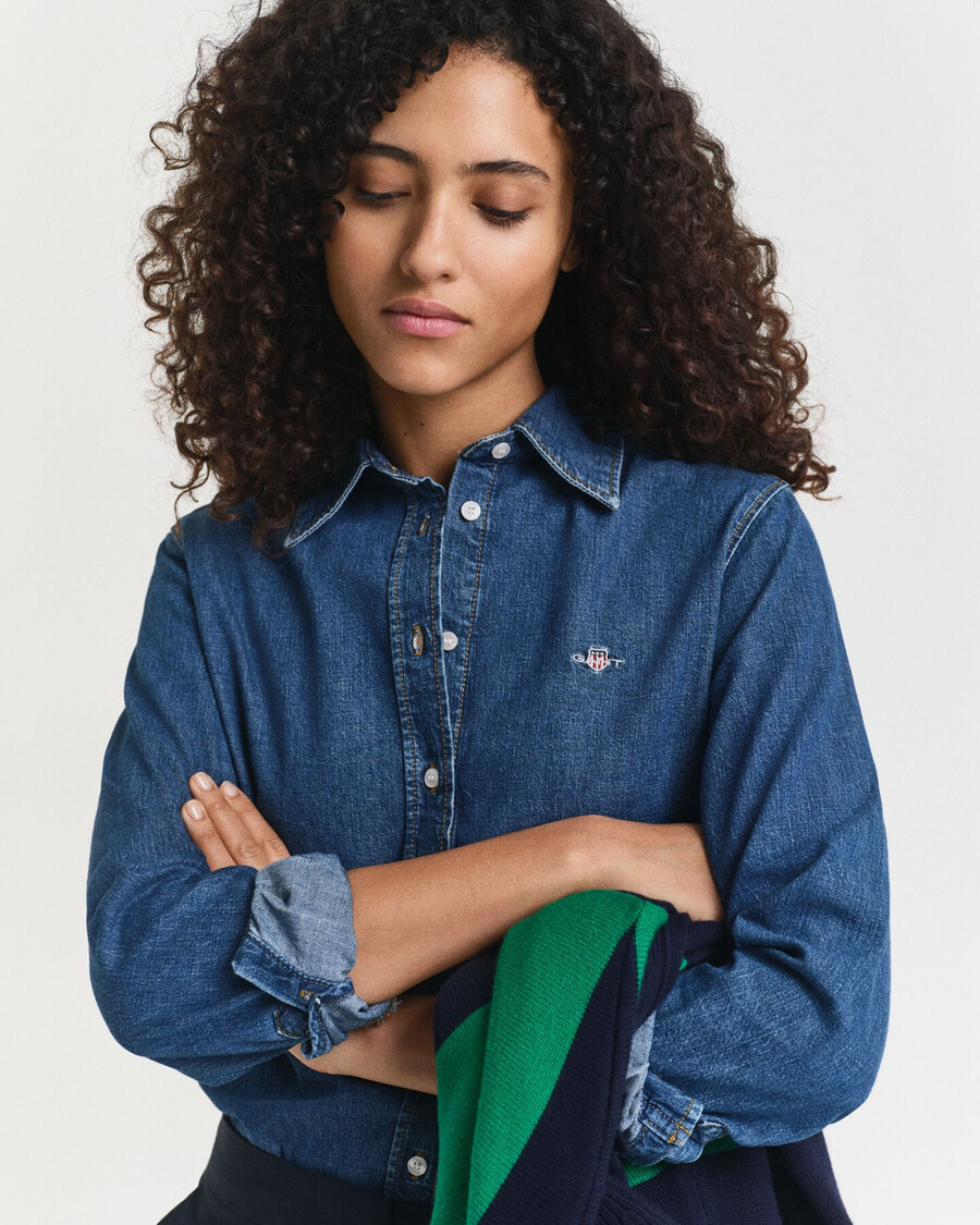 cămașă din denim cu croială regulată - indigo