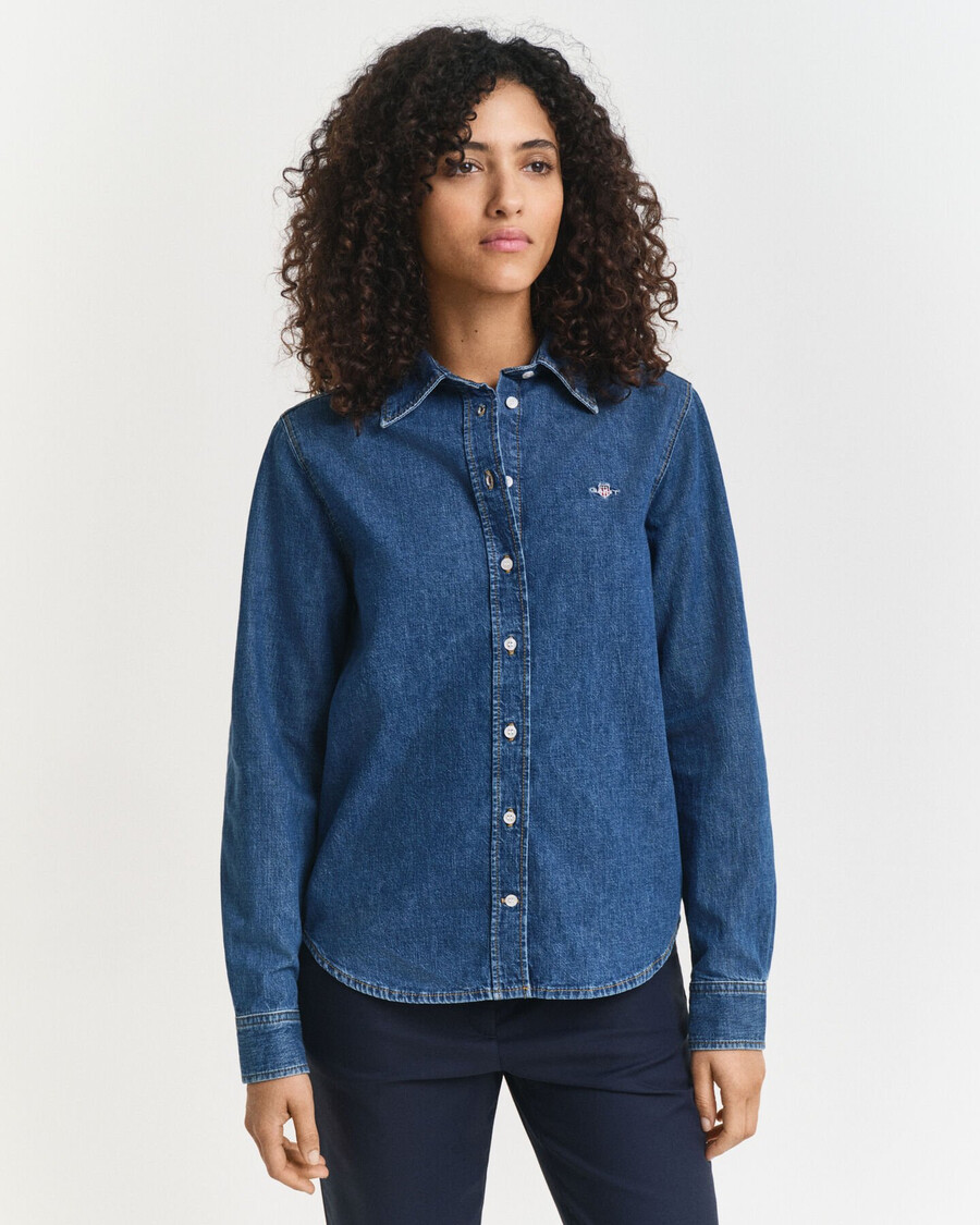 cămașă din denim cu croială regulată - indigo