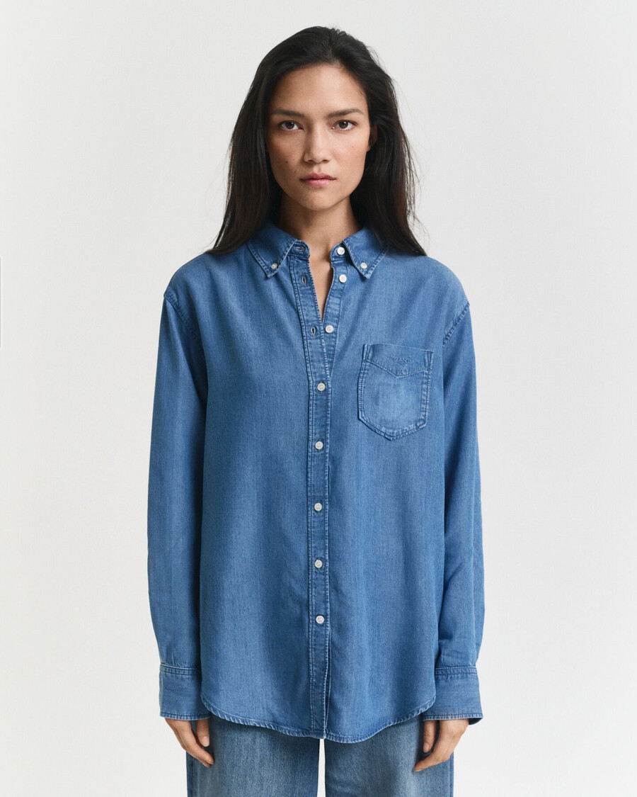 cămașă indigo relaxed fit - indigo deschis