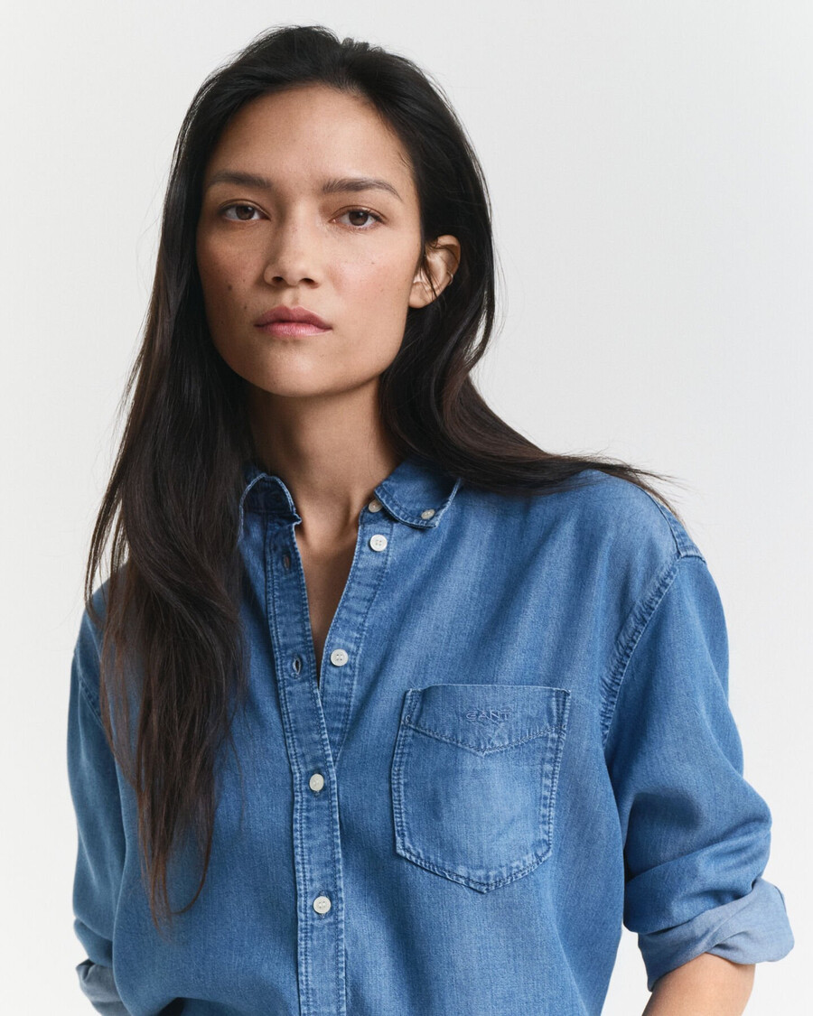 cămașă indigo relaxed fit - indigo deschis
